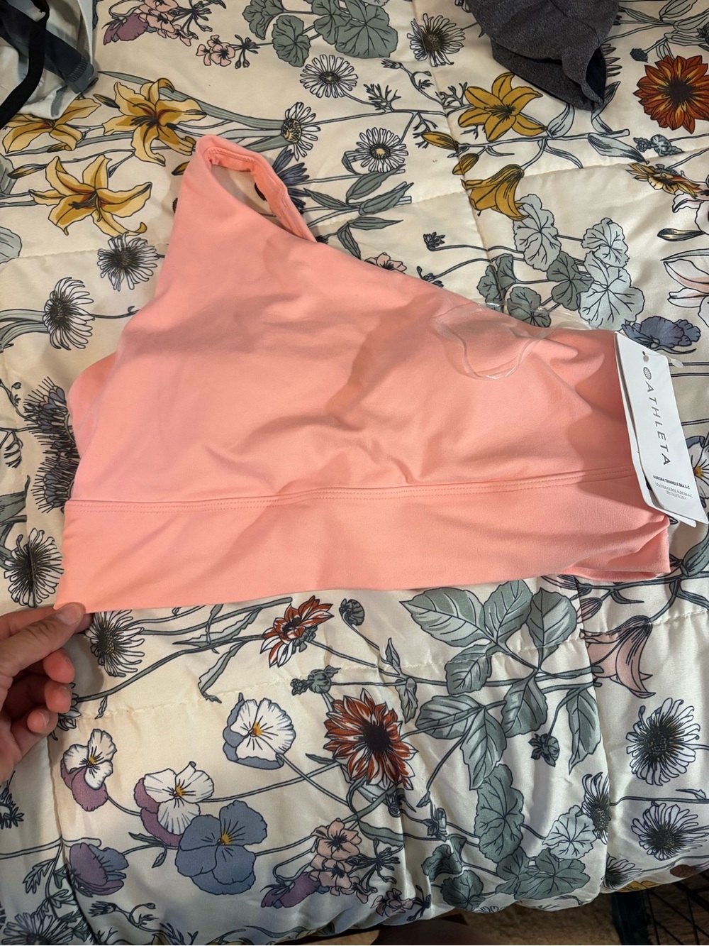 Athleta Peach Pink Seamless Light-Support Sports Bra